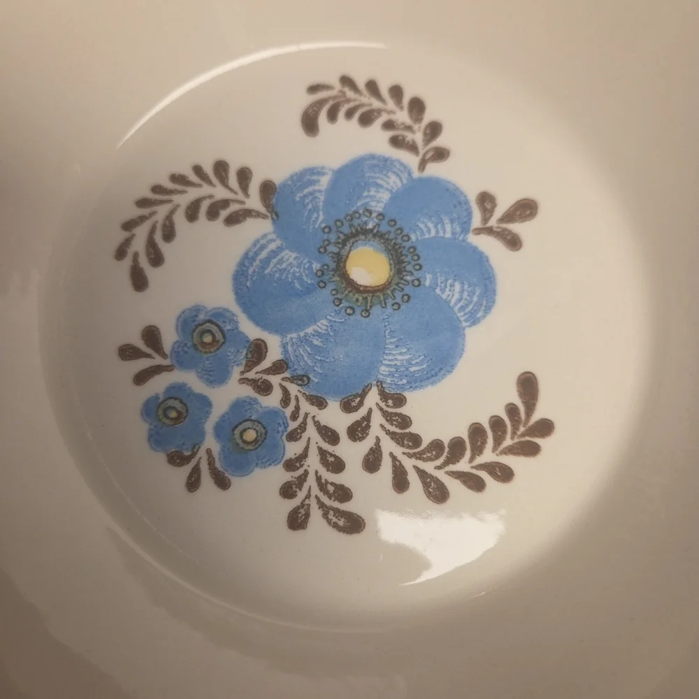 Vintage Floral Large Ceramic Bowls - Set of 3 9.5 Inches